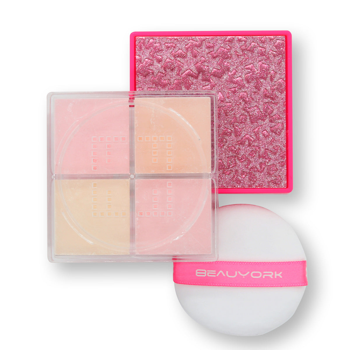 Base De Maquillaje En Polvo Beauyork Nuevo Polvo Fijador 4 Bpft02 Polvo Fijador Traslúcido 4 En 1 Tono 02 - 20ml 20g