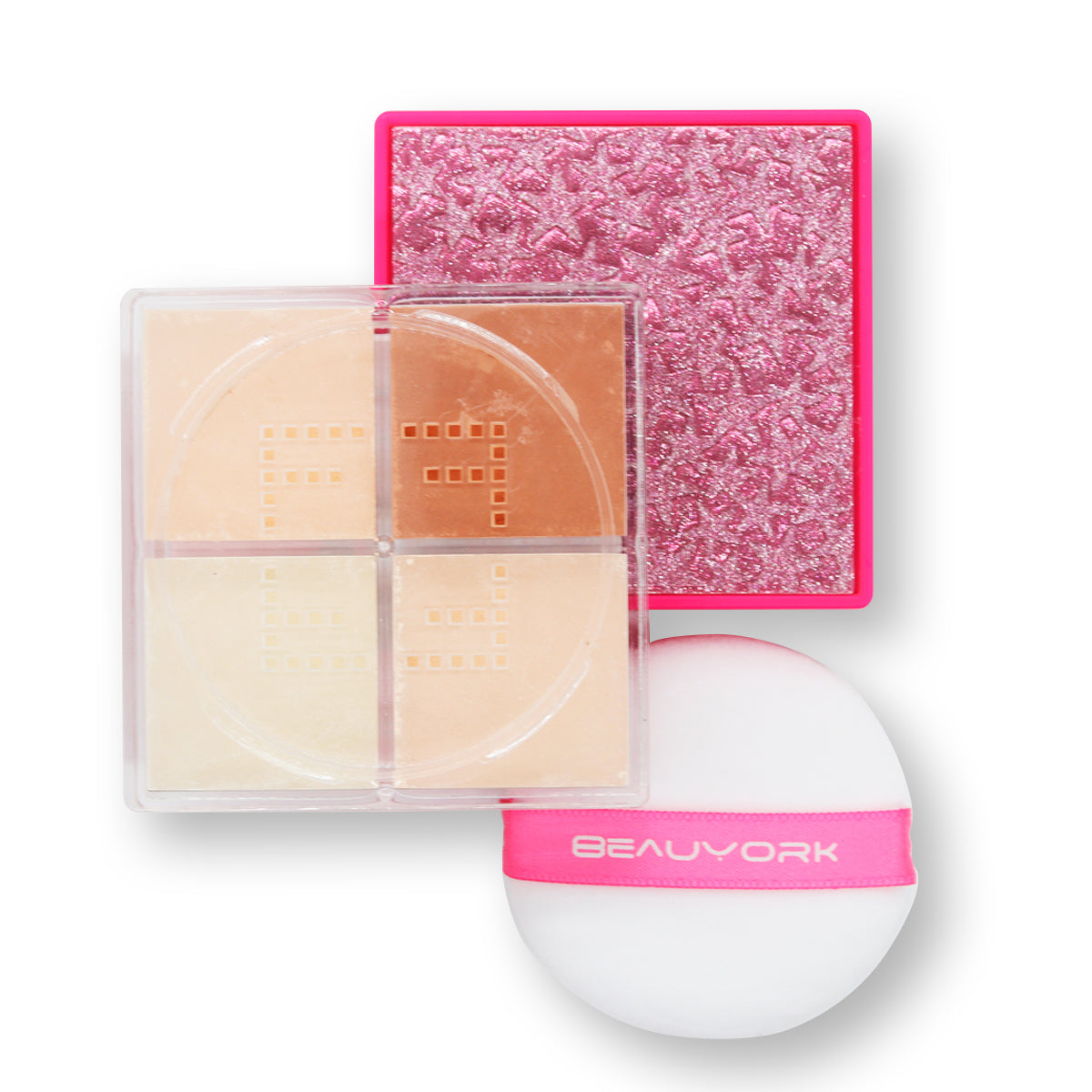 Base De Maquillaje En Polvo Beauyork Nuevo Polvo Fijador 4 Bpft02 Polvo Fijador Traslúcido 4 En 1 Tono 02 - 20ml 20g