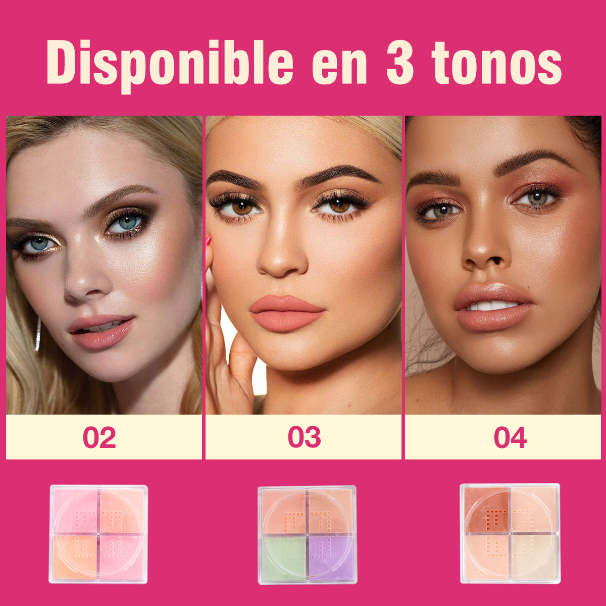 Base De Maquillaje En Polvo Beauyork Nuevo Polvo Fijador 4 Bpft02 Polvo Fijador Traslúcido 4 En 1 Tono 02 - 20ml 20g