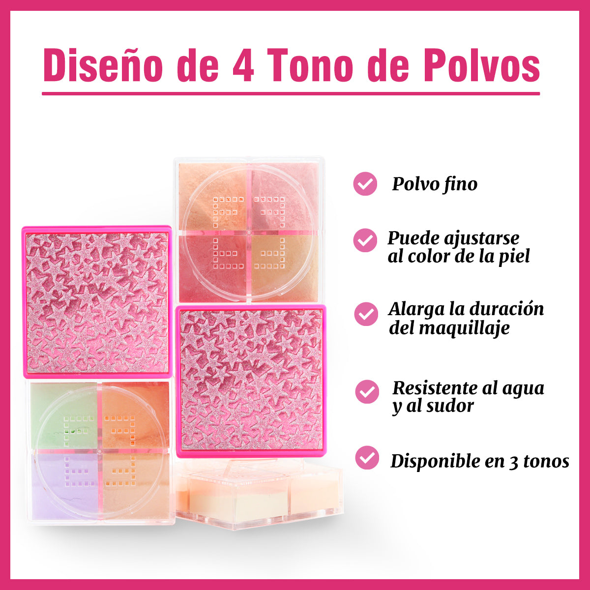 Base De Maquillaje En Polvo Beauyork Nuevo Polvo Fijador 4 Bpft02 Polvo Fijador Traslúcido 4 En 1 Tono 02 - 20ml 20g