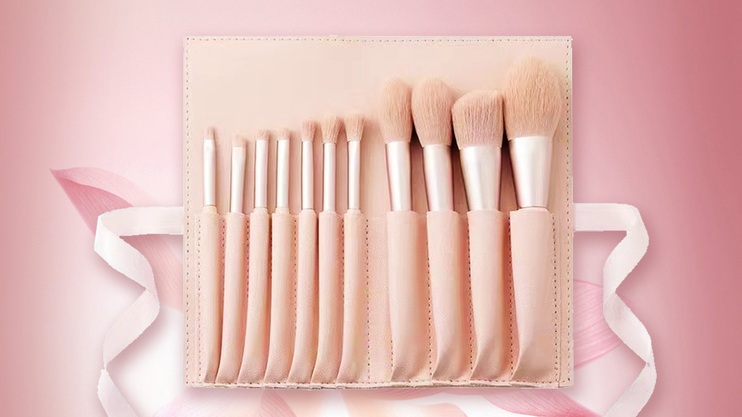 Estuche de 11 Brochas para Maquillaje Profesional (Paquete de 10 Piezas) - BEAUYORK